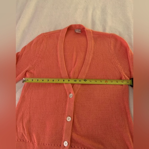 Chicos Linen/Cotton Button-Up Cardigan Sweater size L in Sienna Rose - Picture 10 of 16